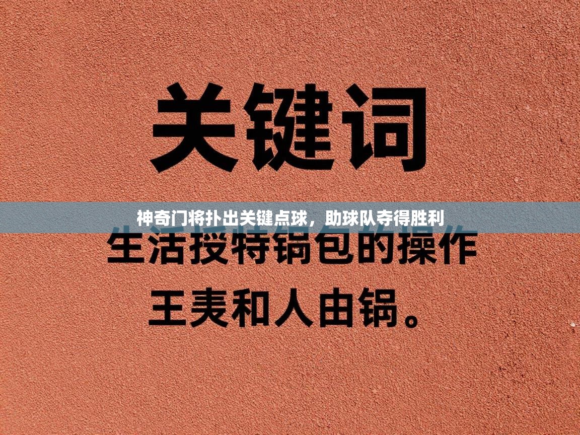 神奇门将扑出关键点球，助球队夺得胜利  第1张